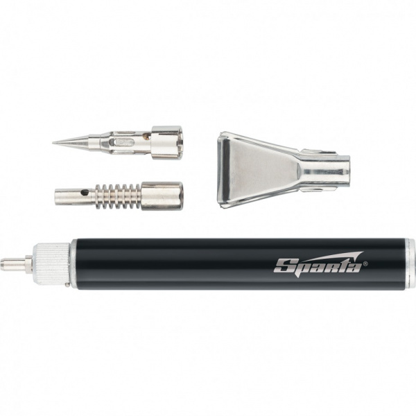 Горелка газовая, тип "Карандаш" + 2 насадки для пайки, 200 мм Sparta/914185