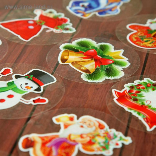 Набор наклеек "Новогодний" 12 наклеек в наборе, 9 х 9/3816914