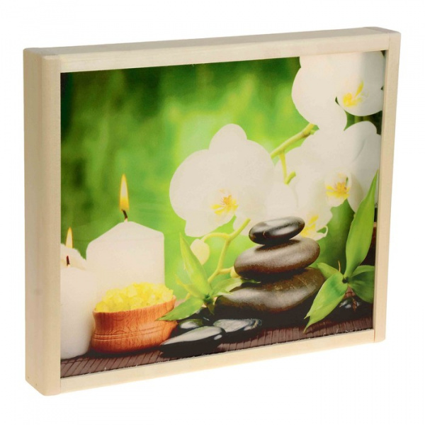 Абажур деревянный "Осенний пейзаж" с УФ печатью 35х30х5см/3581412