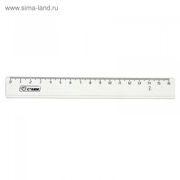 Линейка 16см прозрачная СТАММ