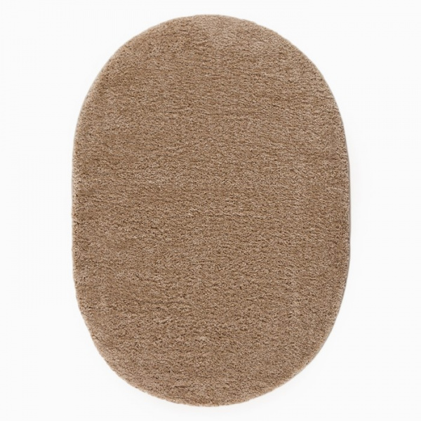Ковёр Фризе «Шегги», цвет светло-кофейный, овал 80х150 см/4578571