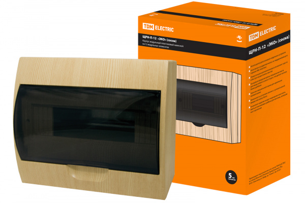 Бокс ЩРН-П-12 модулей навесной пластик IP40 "Эко" (сосна) TDM