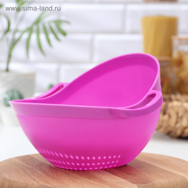 Дуршлаг кухонный «Сердце», d=20 см, с ручками, цвет МИКС /2816082