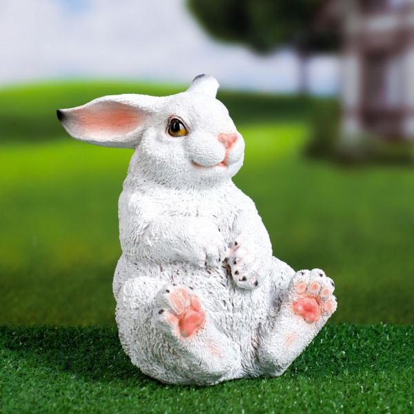 Садовая фигура "Cтепашка сидит" белый, 15x12,5x19см /9022353