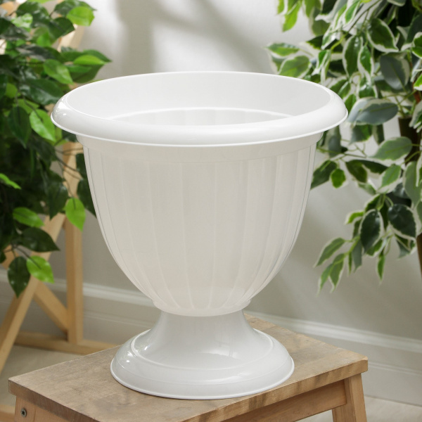 Вазон на ножке «Жасмин», 9 л, цвет белый /577731