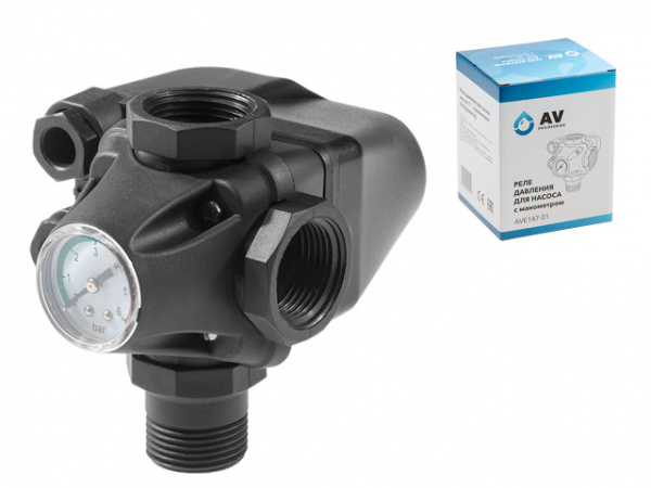 Реле давления для насоса нар.-вн. 1" с манометром AP03A04