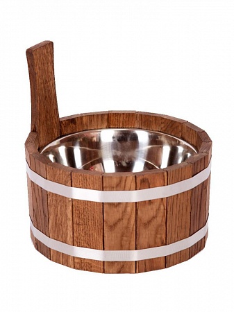 Шайка с  нержавеющей вкладкой 3,5л ДУБ