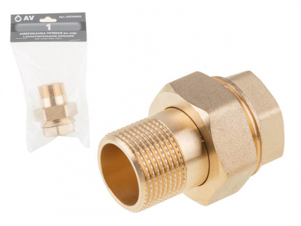 Американка прямая вн.-нар. 1" с уплотнительным кольцом AV Engineering (AVE308003)