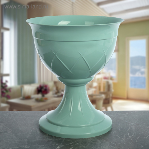 Горшок 14 л "Лилия на ножке", цвет нефрит/2034753