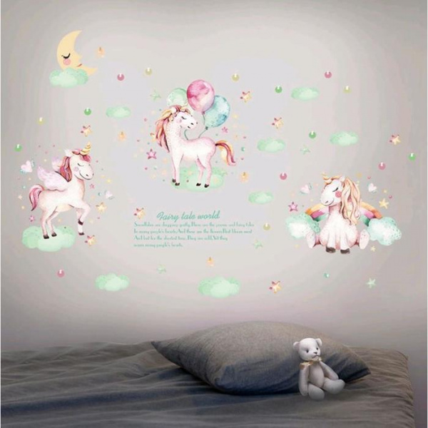 Наклейка пластик интерьерная "Единорожки" 50х70 см /5067737