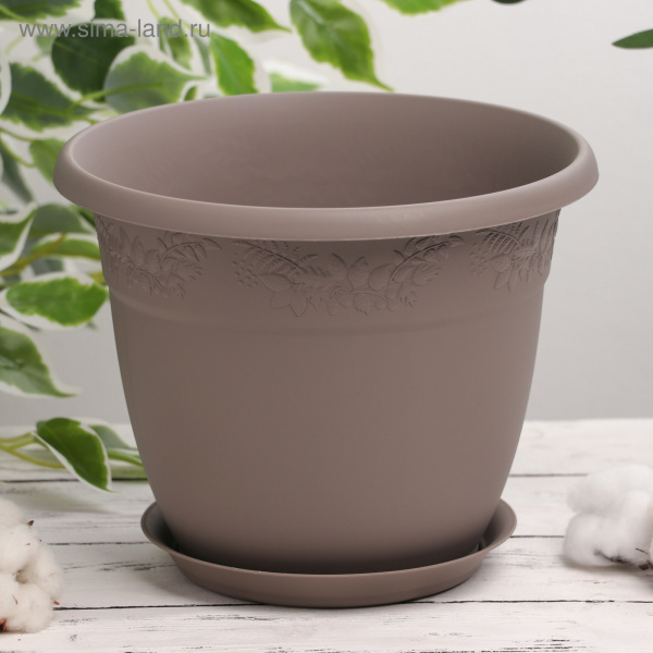 Горшок с поддоном «Рябина», 5 л, цвет МИКС/1155695