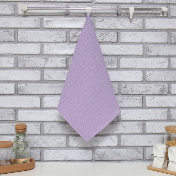 Полотенце цв. лавандовый 35х60 см, 100% хл., крупная вафля 220 г/м2 /9485602