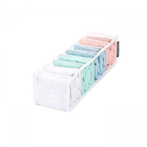 Органайзер прозрачный, 40х10х10 см, 8 ячеек, цвет белый 5037062