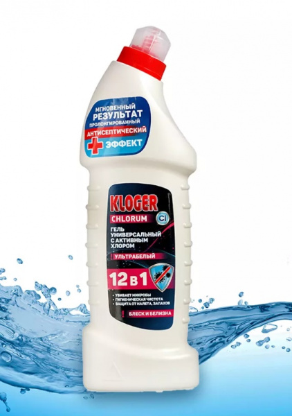 Клогер для сантехники гель Ультра белый 12в1 750мл/15458