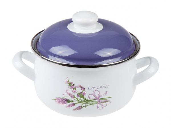 Кастрюля стальная эмалированная, 3.8 л, серия Лаванда, PERFECTO LINEA