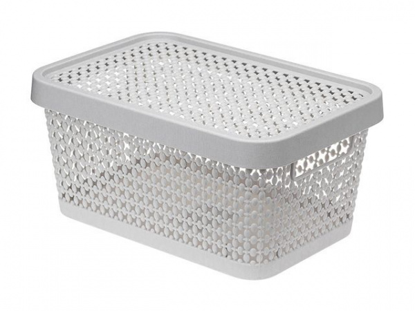 Ящик для хранения с крышкой ПИРУЛА 125х267х183 (смоки) (М2348)