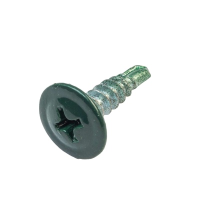 Саморез 4.2х16 мм с прессшайбой, цинк, со сверлом, RAL 6005 (500 шт в карт. уп.) STARFIX