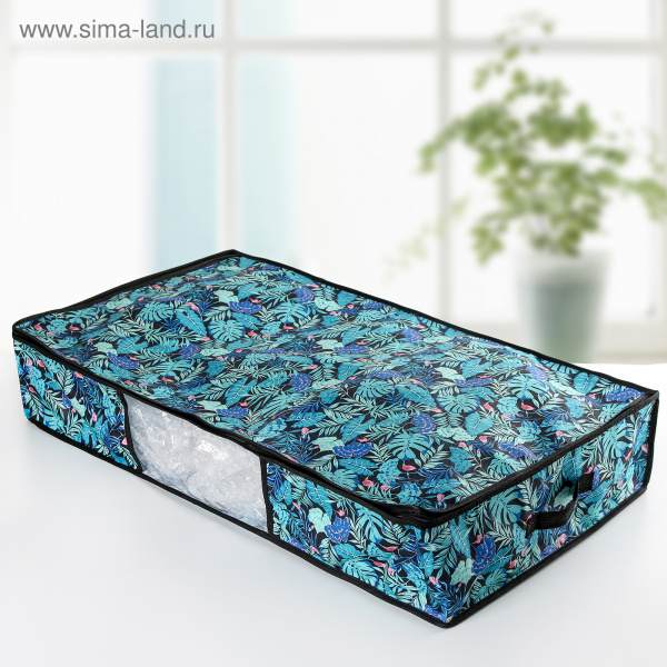 Кофр для хранения вещей «Тропики», 80×45×15 см, цвет синий/3853139