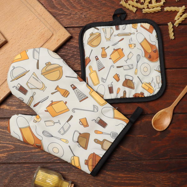 Кух. набор 2 пр. Доляна Кухня прих. 17*17 см, вареж. 26*16 см,100% п/э/9687353