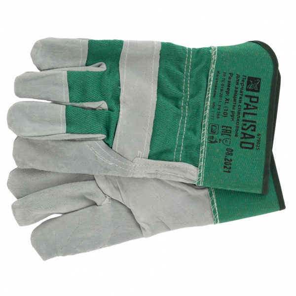 Перчатки спилковые комбинированные, усиленные, размер XL, Palisad/679025