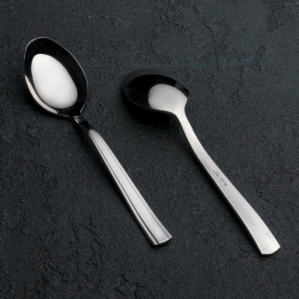 Ложка чайная «Торжество», длина 13,5 см , толщина 2 мм, цвет серебряный /882884