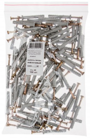 Дюбель-гвоздь 6х40 100шт (фасовка)/24650-0
