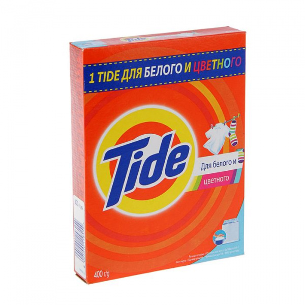 Стиральный порошок ТАЙД для ручной стирки 400гр Для белого и цветного