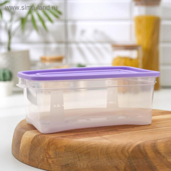 Контейнер для продуктов Полимербыт «Каскад», 1 л, пластик, прозрачный, крышка микс /1761089