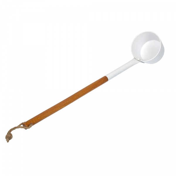 Ковш из алюминия 0,2 л, длина 47 см, белый/41289