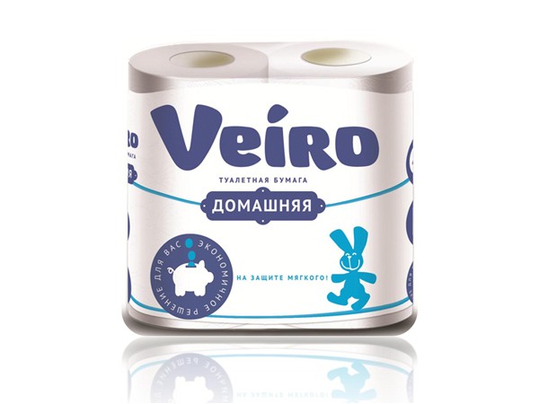 Туалетная бумага двухслойная ЛИНИА ВЕЙРО Домашняя 4 шт /73259