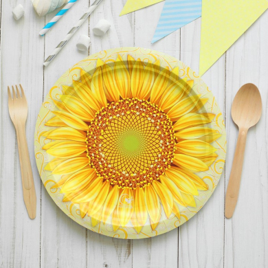 Набор посуды бумажный Подсолнухи