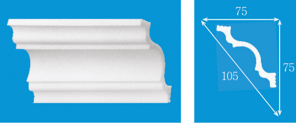 Плинтус потолочный K-100 (2м)