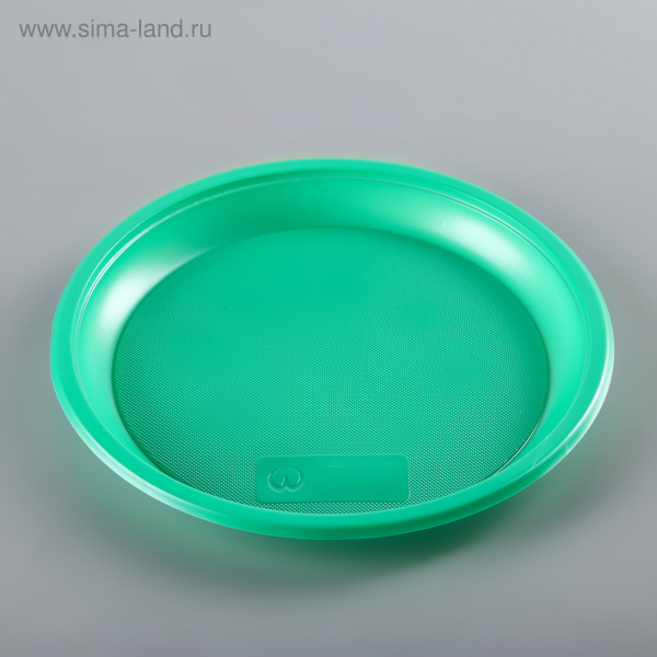 Тарелки пластиковые  21см цв. зеленый 12шт 516101