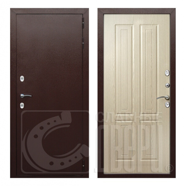 Дверь стальная Кондор ТЕРМОРАЗРЫВ белый дуб 860х2050 левая