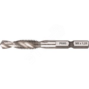 Сверло-Метчик комбинированное метрическое, быстрорежущая (HSS) сталь Р6М5,  М8х1,25 мм, 24/58 мм
