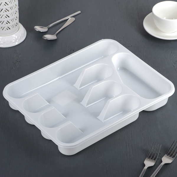 Лоток-вкладыш для столовых приборов, цвет белый /3967547