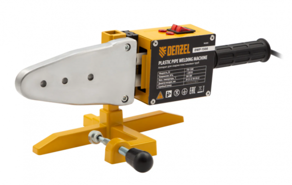 Аппарат для сварки пластиковых труб DWP-1500, 1500Вт, 260-300 град.компл насадок,20 - 63 мм// Denzel