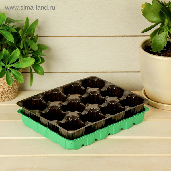 Набор для рассады: торфяная таблетка кассета 12 ячеек поддон 1306312