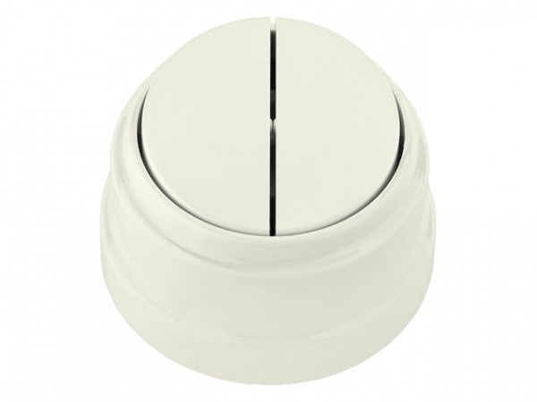 Выключатель 2 клав. (открытый, до 10А) бежевый, Ретро, BYLECTRICA (А510-2202беж)