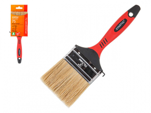 Кисть плоская 3"-75мм натур. щетина (стены, фасады) STARTUL PROFI/ST0114-75