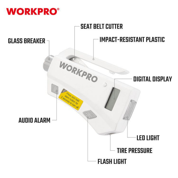 Многоцелевой аварийный инструмент 7 в 1 WORKPRO