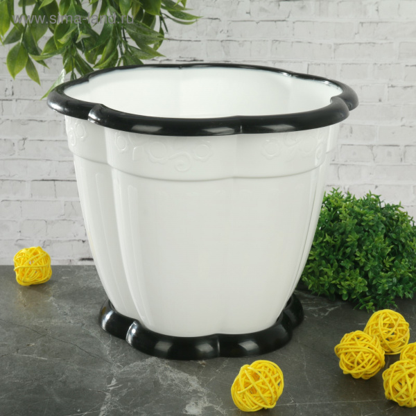 Горшок для цветов Восторг 3л с поддоном белый М1235 /546045