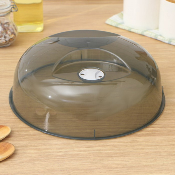 Крышка для СВЧ, d=25 см, h=10,5 см, цвет черный /9756676