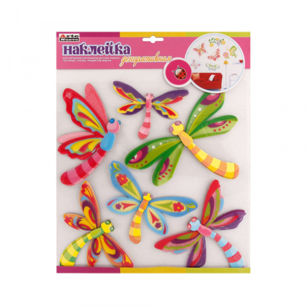Наклейка интерьерная "Цветные стрекозы" МИКС 1023046