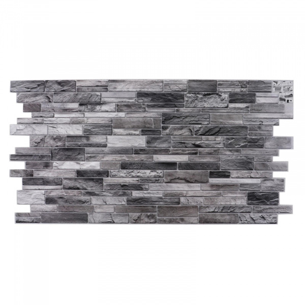 Панель ПВХ плитка песчаник Антрацит 485х960 /7012433