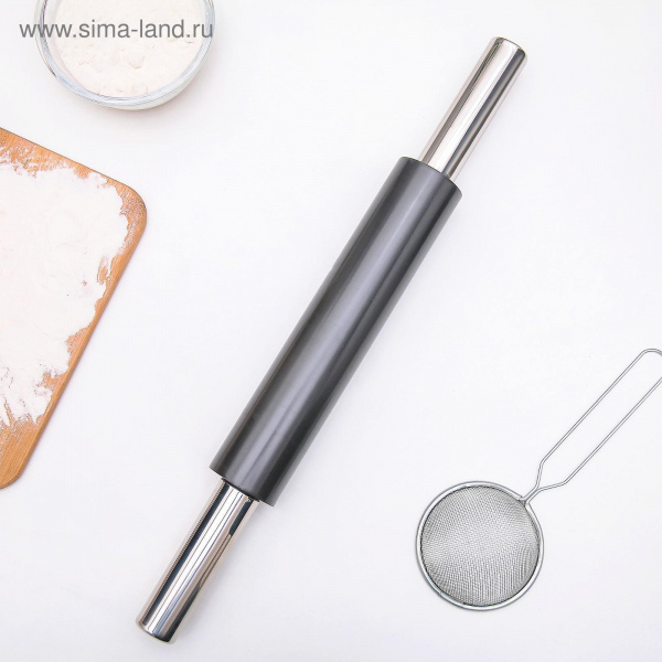 Скалка 25см металлическая с тефлоновым покрытием 1030227