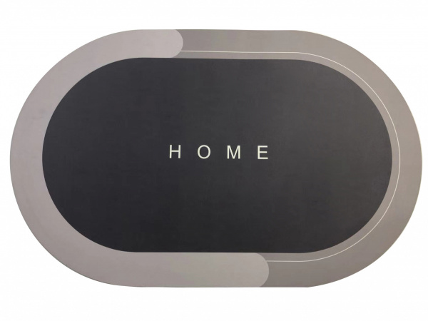 КОВРИК ВЛАГОВПИТЫВАЮЩИЙ СПАНЧ 40Х60 СМ СЕРЫЙ ОВАЛ	