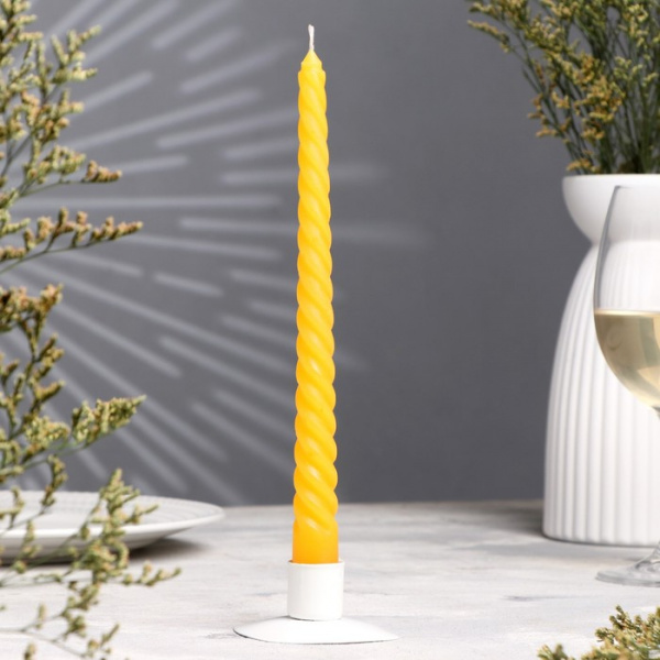 Свеча витая, 2,2х 25 см, желтая, "Богатство Аромата" /9271294