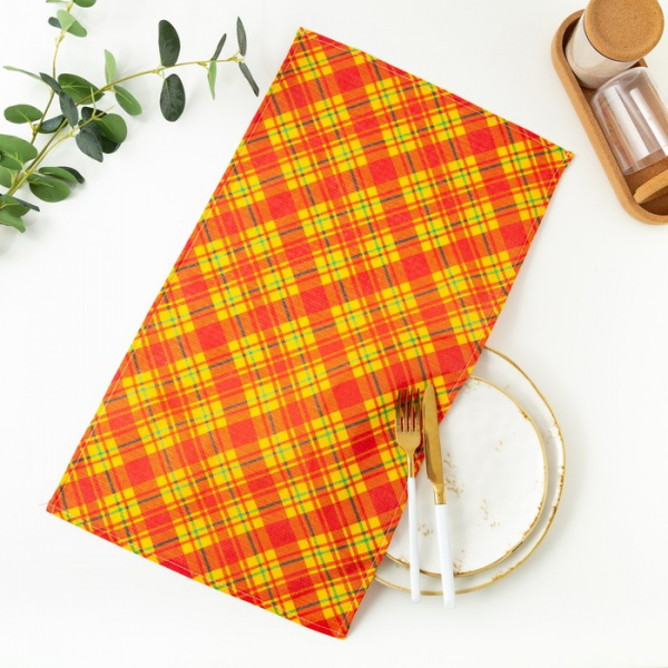 Полотенце Клетка, цвет МИКС, 35х60 см /7577426