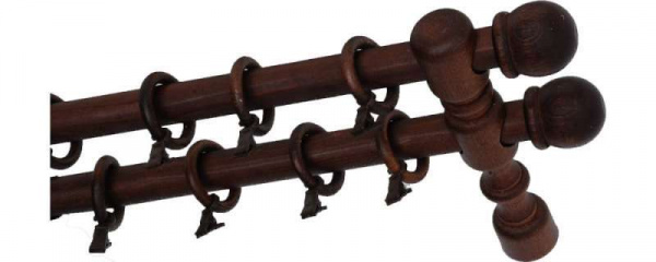 Карниз мод.1 двойной 3.00м цвет вишня/300217